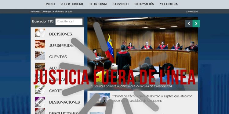 El TSJ viola su propia ley y obstaculiza la justicia al no tener su página web operativa